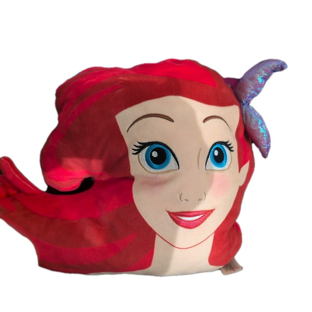 Disney Princess Ariel Little Mermaid Face Large Pillow 13"